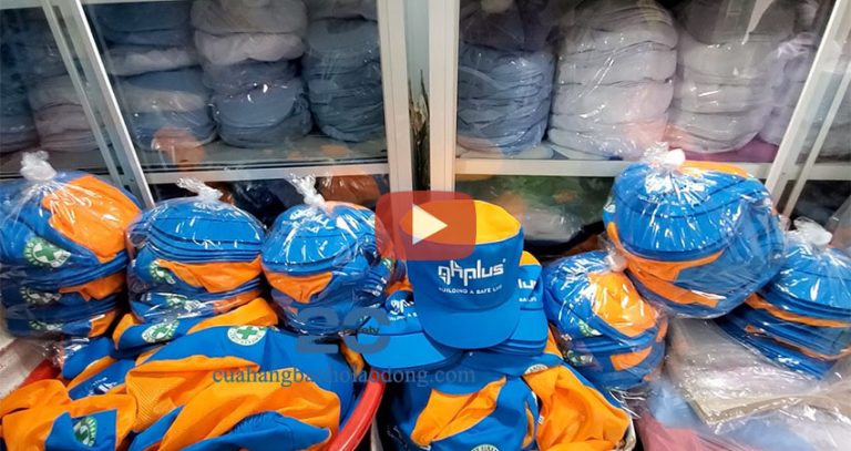 Nón Lưới Trùm Tóc Nữ – Nón Vải Công Nhân Màu Xanh Thiên Thanh Phối Lưới Cam – CÔNG TY CP CÔNG NGHIỆP QH PLUS