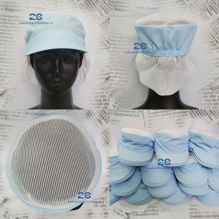 Nón Lưới Trùm Tóc Kiểu Tròn – Đỉnh Nón Lưới Cứng – Có Lưới Bao Tóc
