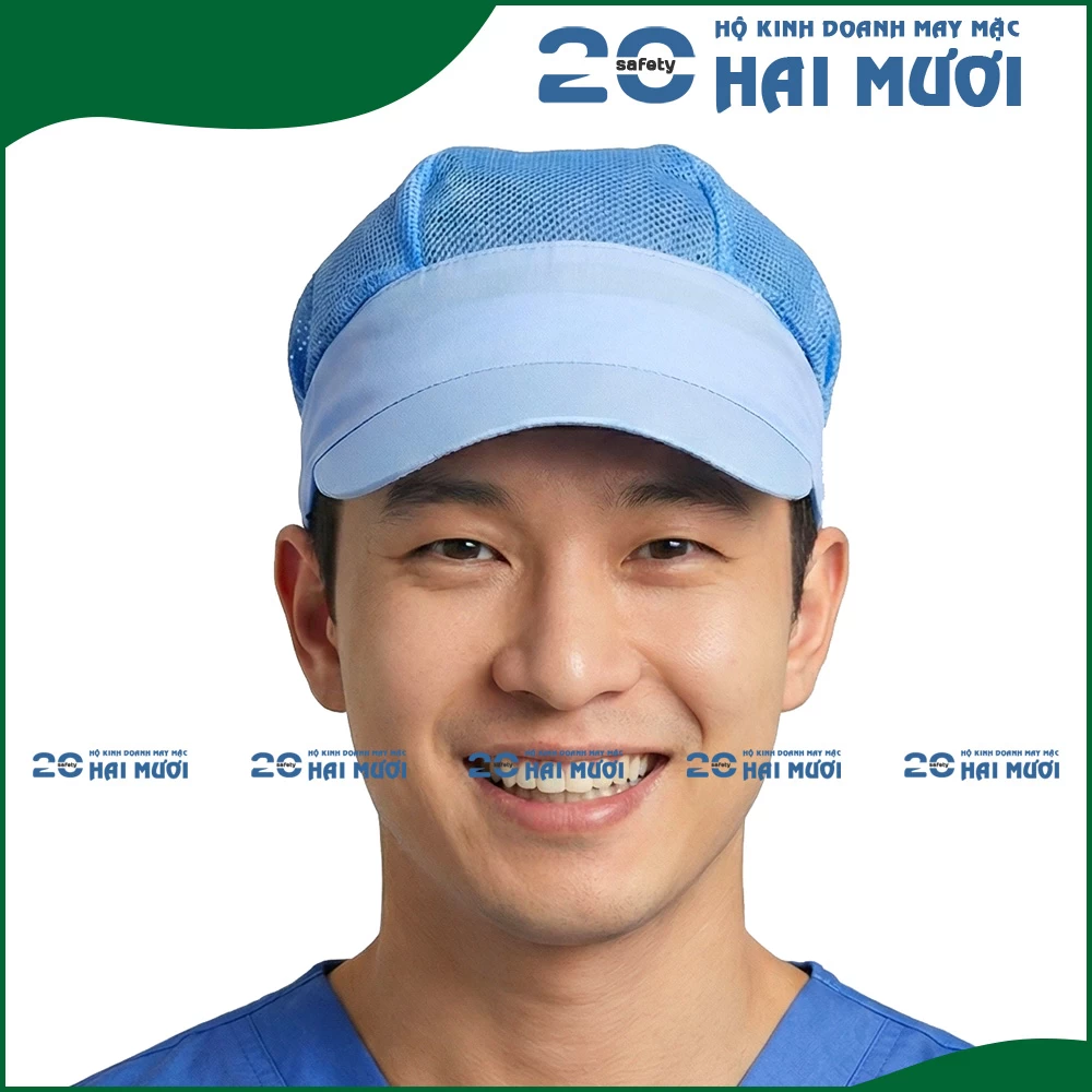Nón Vải Trùm Tóc [Lưới Xếp Ly - Nam] - Thích Hợp cho Ngành Thực Phẩm, Bao Bì, Giày Da & Dệt May NV005