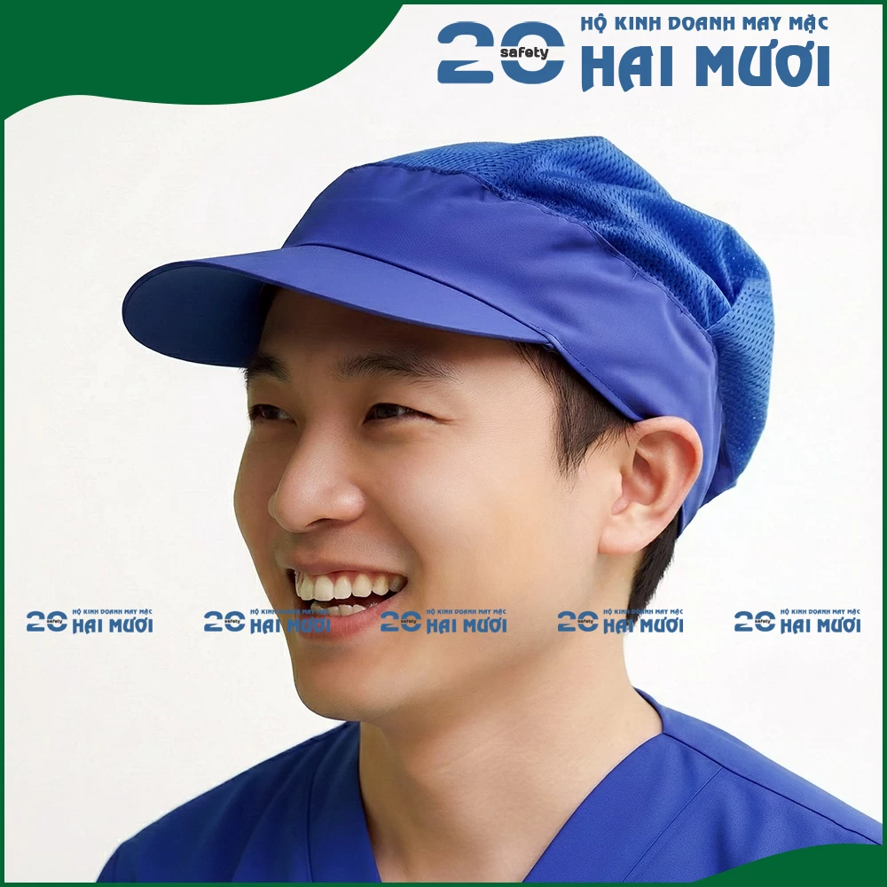 Nón Vải Trùm Tóc [Lưới Xếp Ly - Nam] - Thích Hợp cho Ngành Thực Phẩm, Bao Bì, Giày Da & Dệt May NV005