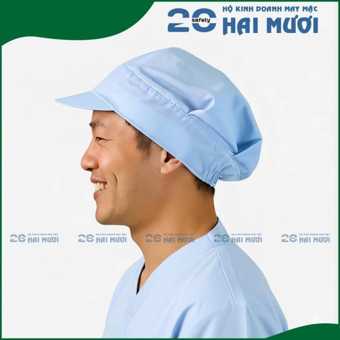 Nón Vải Trùm Tóc [Vải Xếp Ly - Nam] - Thích Hợp cho Ngành Thực Phẩm, Bao Bì, Giày Da & Dệt May NV006