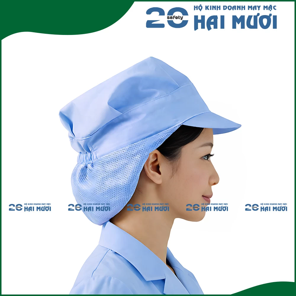 Nón Vải Trùm Tóc [Vải Xếp Ly - Nữ] - Thích Hợp cho Ngành Thực Phẩm, Bao Bì, Giày Da & Dệt May NV020