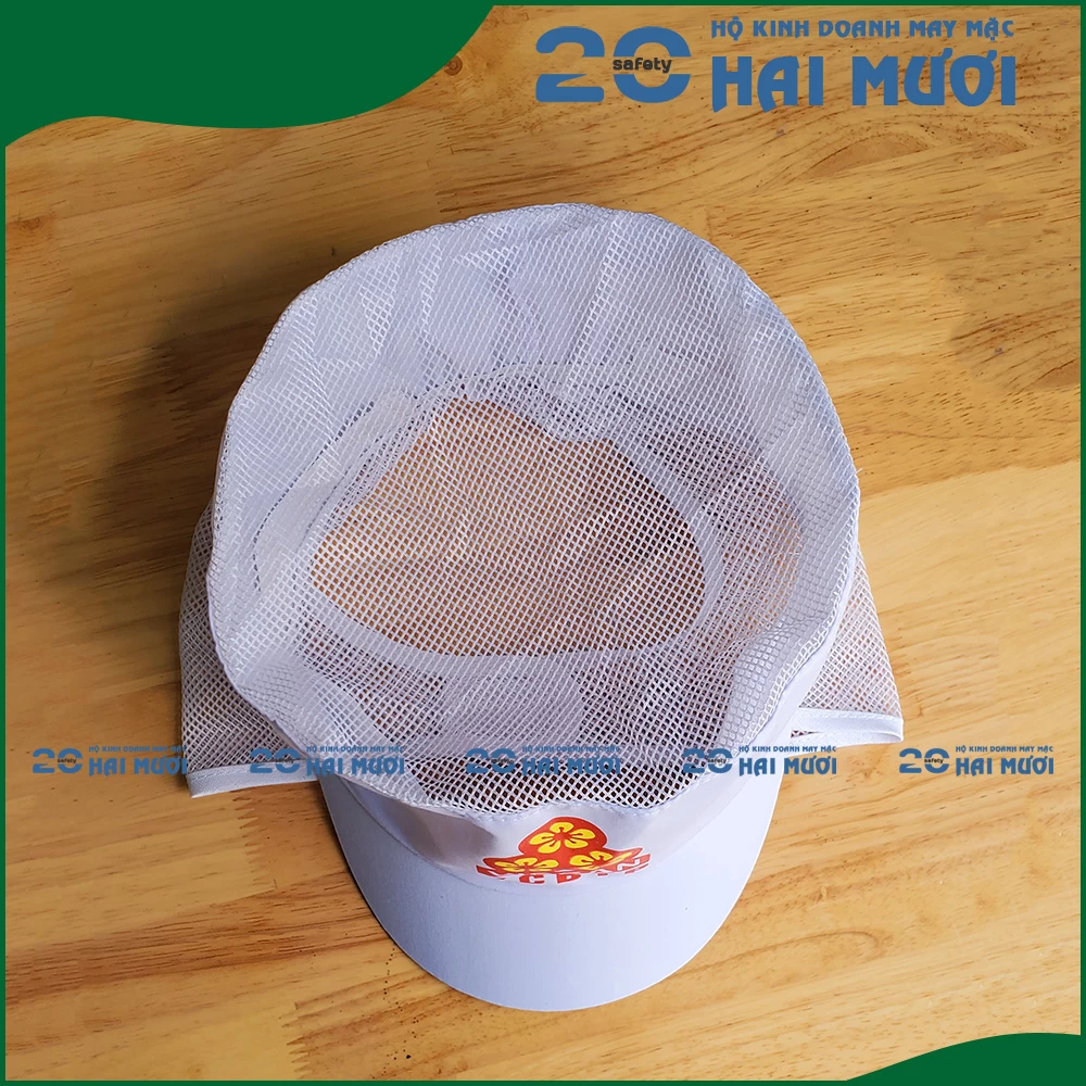 Nón Vải Trùm Đầu [ Mẫu Vissan - In Logo Theo Yêu Cầu] - Thích Hợp cho Ngành Thực Phẩm NV022