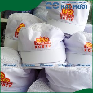 Nón Vải Trùm Đầu [ Mẫu Vissan - In Logo Theo Yêu Cầu] - Thích Hợp cho Ngành Thực Phẩm NV022