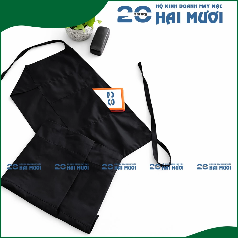 Tạp Dề Ngắn [Kaki - 45x68cm - In Logo Theo Yêu Cầu] Thích Hợp Cho Ngành Thực Phẩm TD001