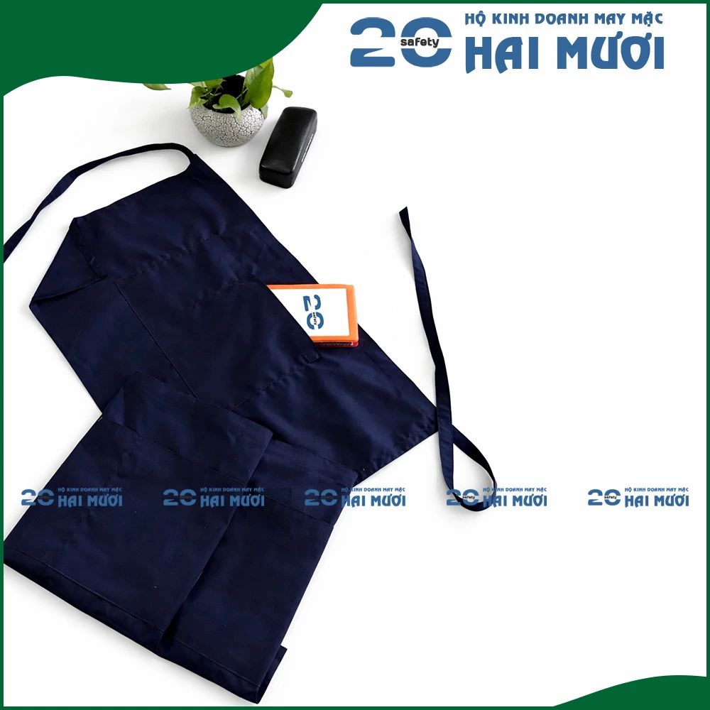 Tạp Dề Ngắn [Kaki - 45x68cm - In Logo Theo Yêu Cầu] Thích Hợp Cho Ngành Thực Phẩm TD001