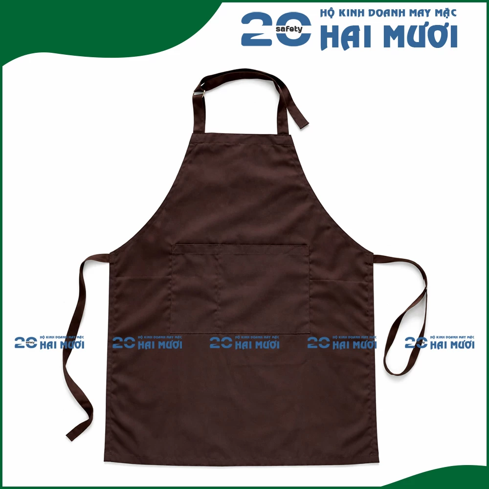 Tạp Dề Dài [Kaki - 72x68cm - In Logo Theo Yêu Cầu] Thích Hợp Dành Cho Ngành Thực Phẩm TD002
