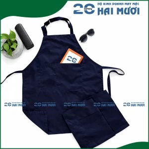 Tạp Dề Dài [Kaki - 72x68cm - In Logo Theo Yêu Cầu] Thích Hợp Dành Cho Ngành Thực Phẩm TD002