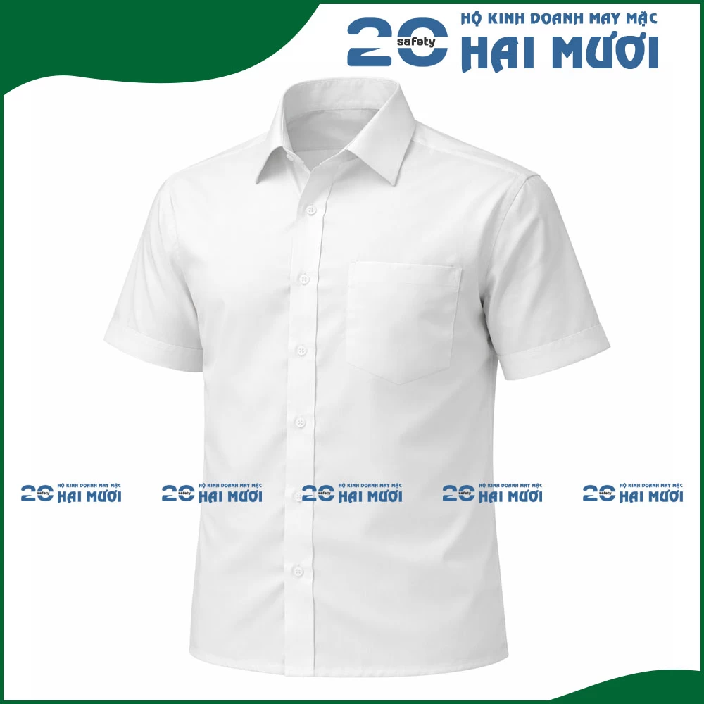 Áo Sơ Mi Công Nhân Nam [Kate Silk - 1 Túi - In Logo Theo Yêu Cầu] Thích Hợp Ngành Thực Phẩm, Bao Bì, Giày Da & Dệt May SX004