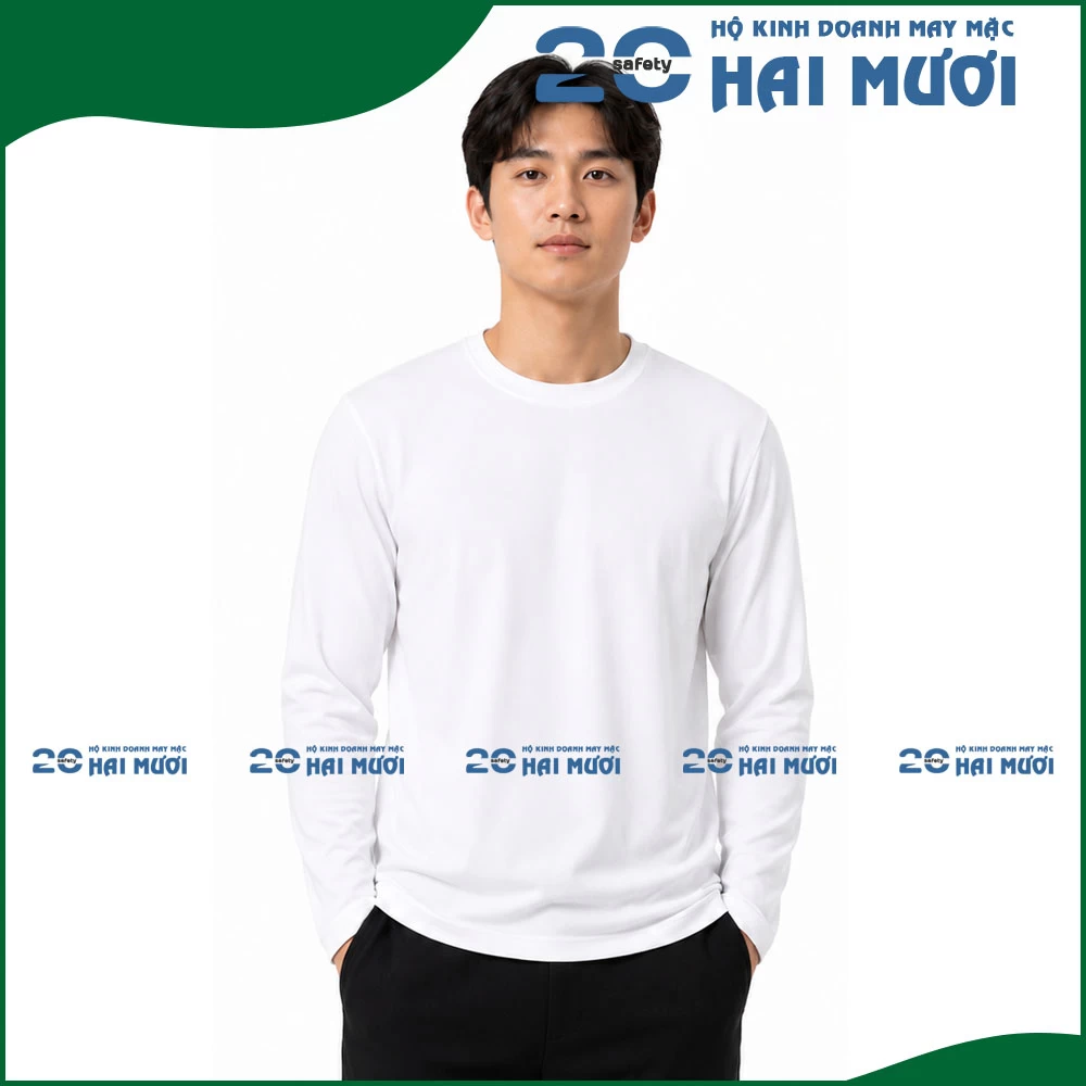 Áo Thun Cổ Tròn [Thun Mè - Tay Dài - In Logo Theo Yêu Cầu] - Thích Hợp Cho Công Nhân Sản Xuất AT007