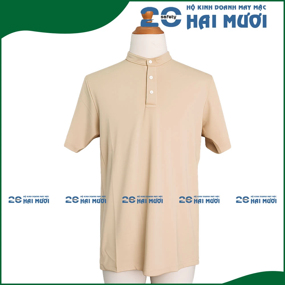 Áo Thun Cổ Trụ [Thun Cá Sấu Poly - In Logo Theo Yêu Cầu] Thích Hợp Cho Nhân Viên, Công Nhân Sản Xuất AT010