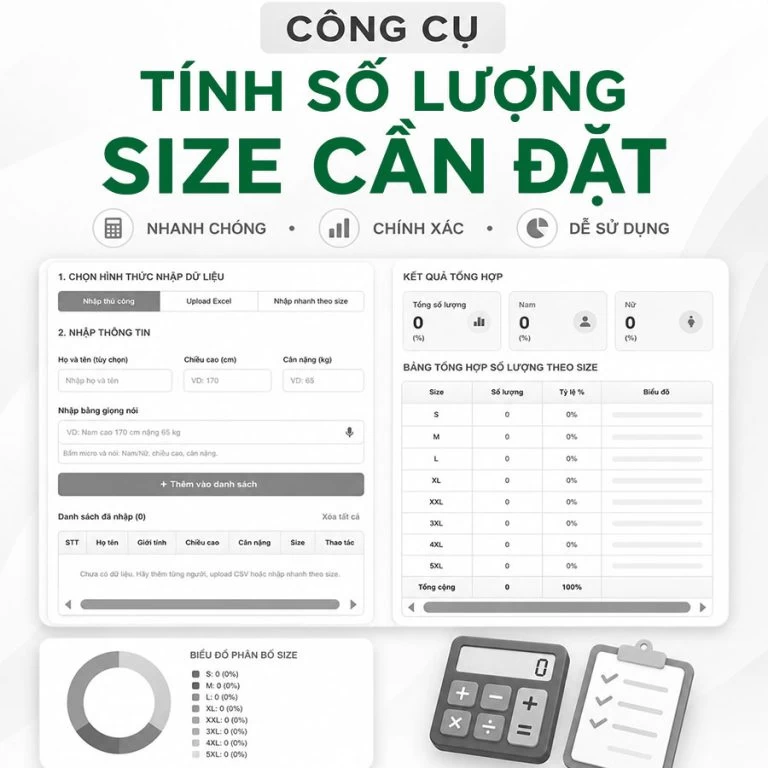 Tính Số Lượng Size Đồng Phục Cần Đặt Online Nhanh Và Chính Xác