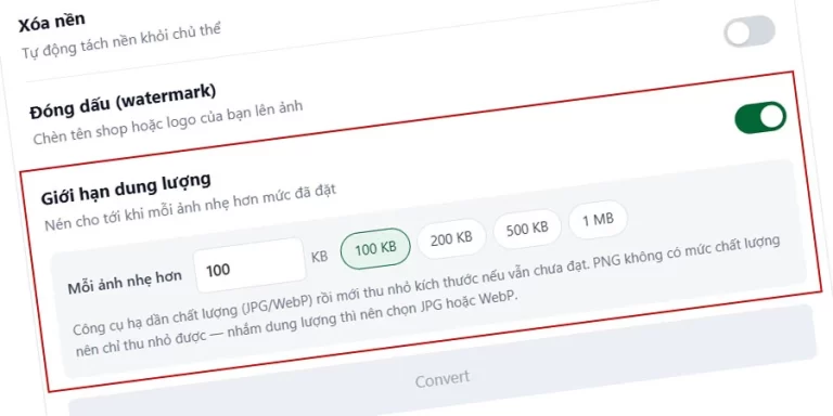 Nén Ảnh Online Dưới 100KB Miễn Phí – Giảm Dung Lượng JPG, PNG, WebP
