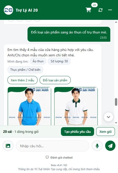 Chatbot AI – Trợ Lý AI 20 Tư Vấn Đồng Phục Và Bảo Hộ Lao Động Ngay Trên Website