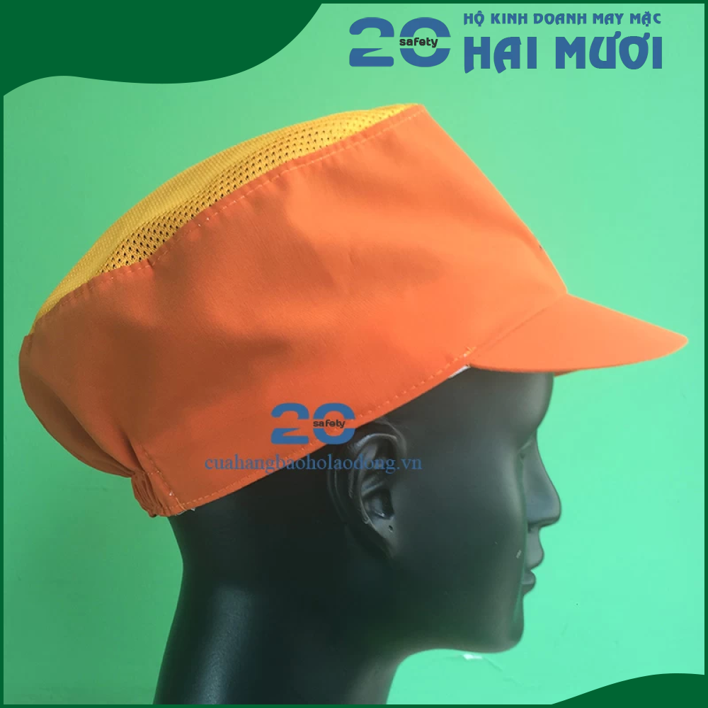 Nón Vải Trùm Tóc [Tròn - Màu Cam - In Logo Theo Yêu Cầu - Nam] - Thích Hợp cho Ngành Thực Phẩm, Bao Bì, Giày Da & Dệt May NV077